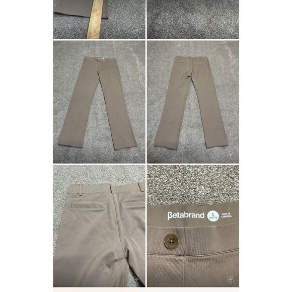 Betabrand Women sz small petite straight Dress Pant Yoga tan Stretch Pull On - Picture 1 of 12